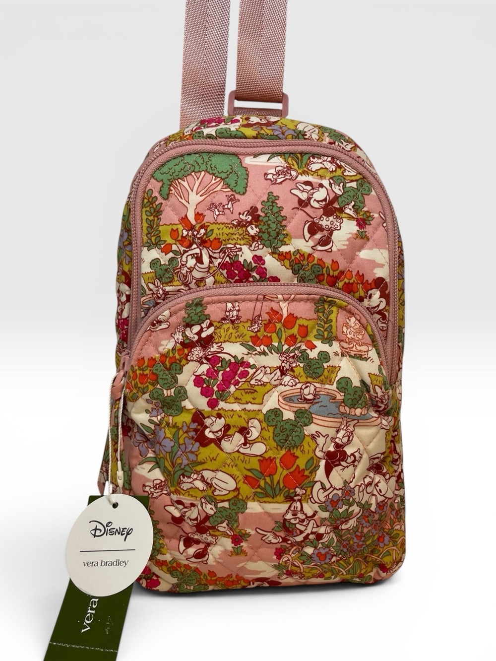 New Vera Bradley x Disney Lorman Crossbody Sling Backpack Mickey’s Promenade